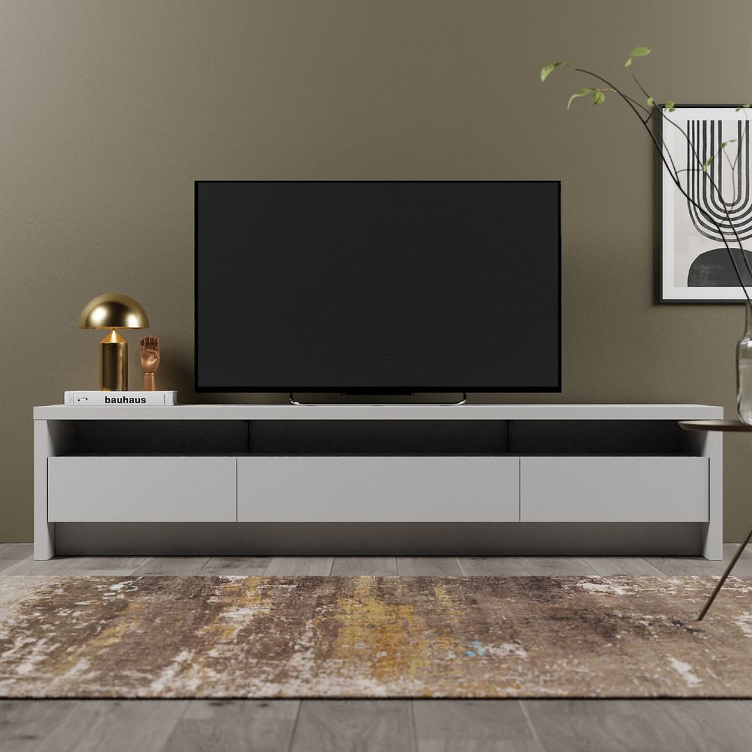Seden 85" TV Stand - White Matte