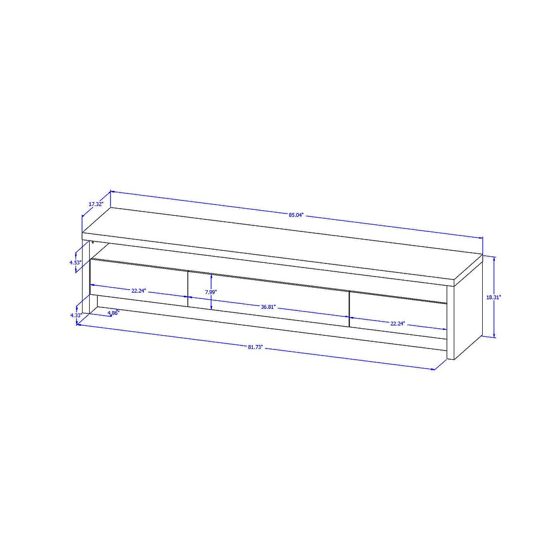 Seden 85" TV Stand - White Matte