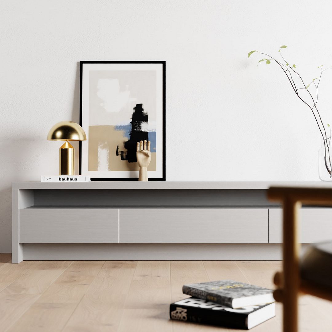 Seden 85" TV Stand - White Matte