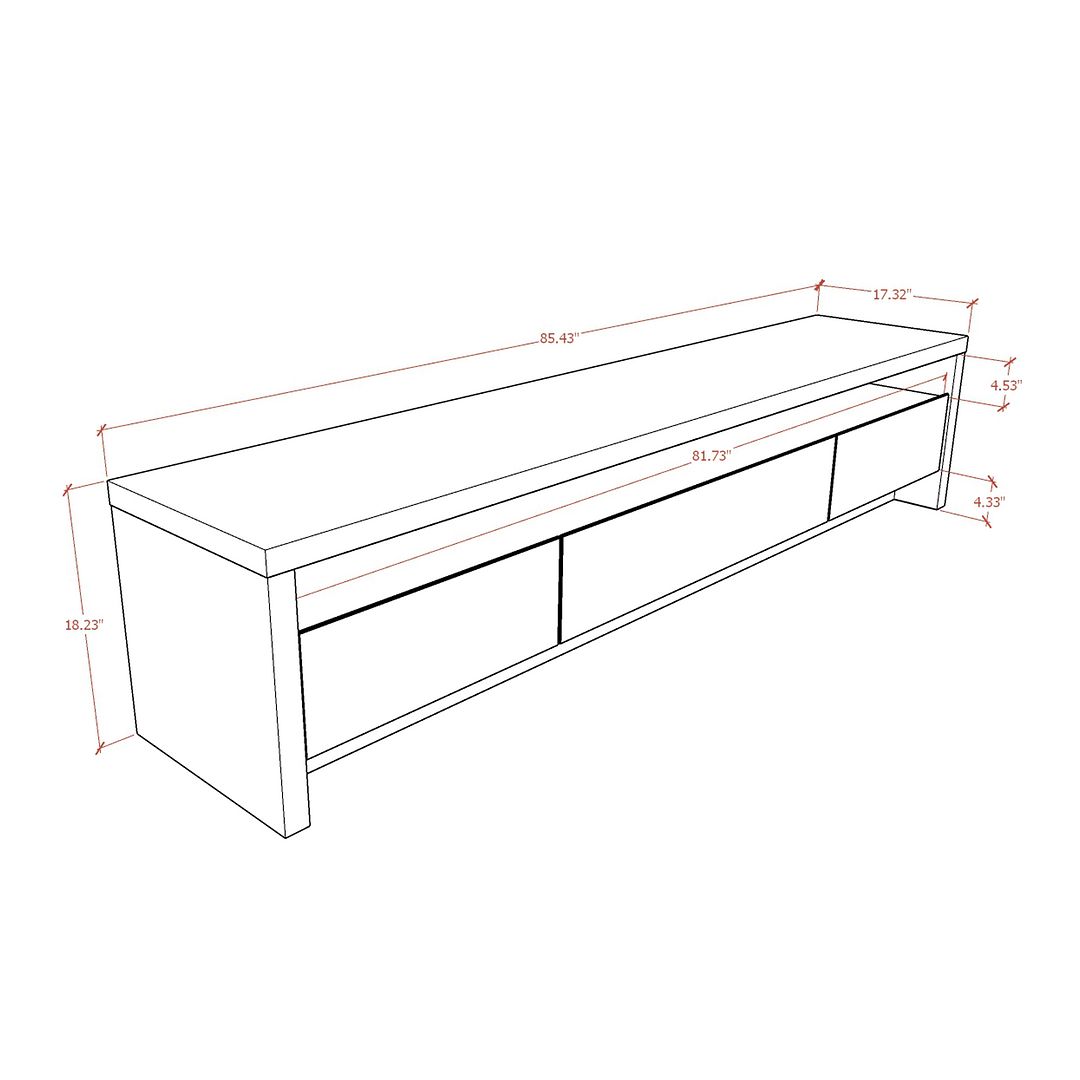 Seden 70" TV Stand - White Matte