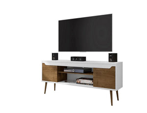 Gatutca TV Stand - White/Rustic Brown