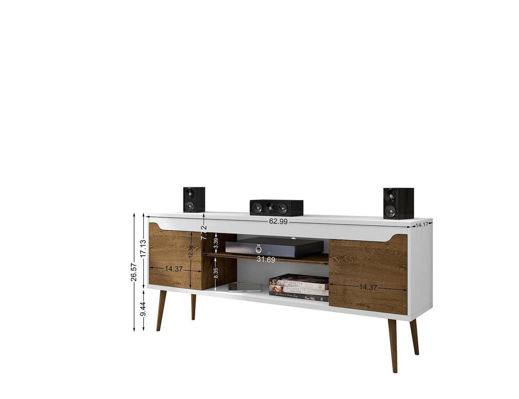 Gatutca TV Stand - White/Rustic Brown