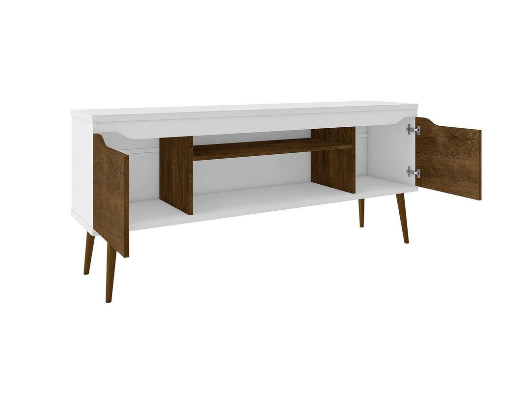 Gatutca TV Stand - White/Rustic Brown