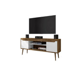 Gatutca TV Stand - Rustic Brown/White