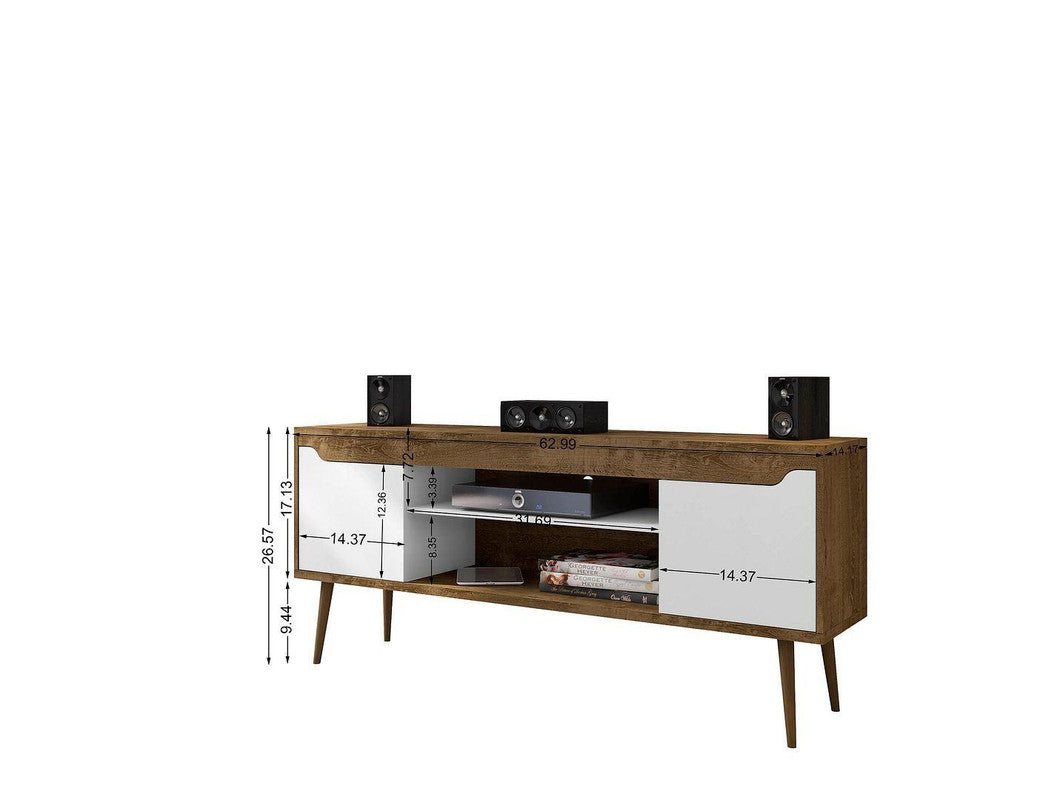 Gatutca TV Stand - Rustic Brown/White