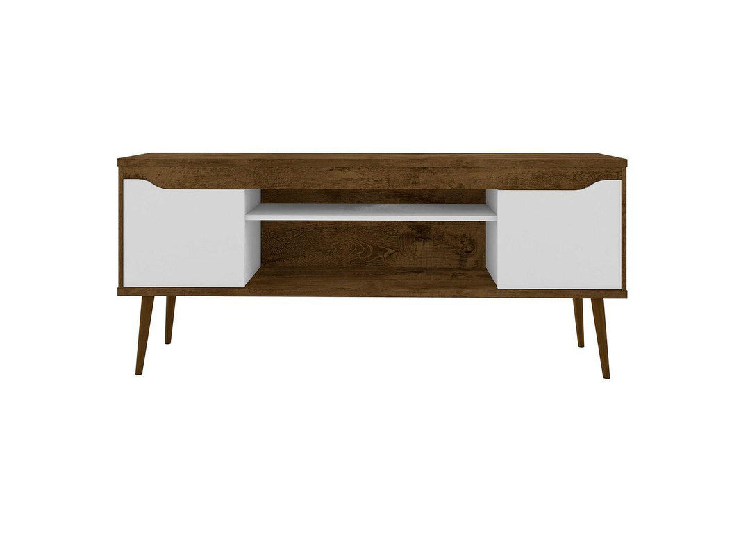 Gatutca TV Stand - Rustic Brown/White