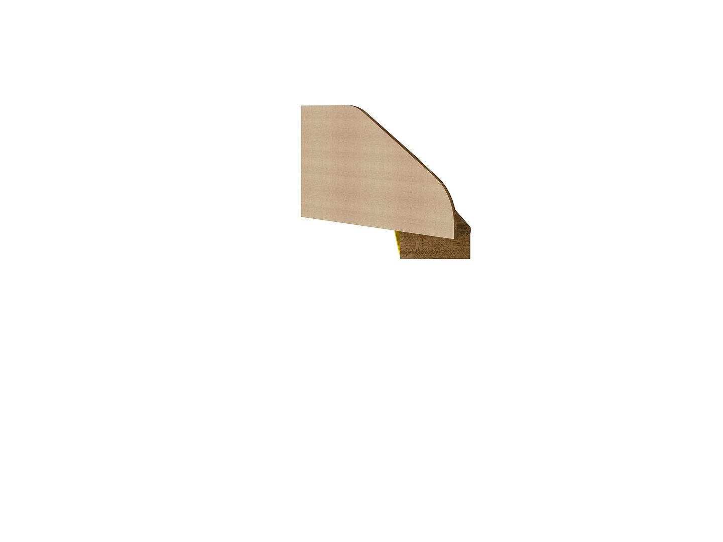 Gatutca Floating Corner Desk With Keyboard Shelf - Rustic Brown / Yellow