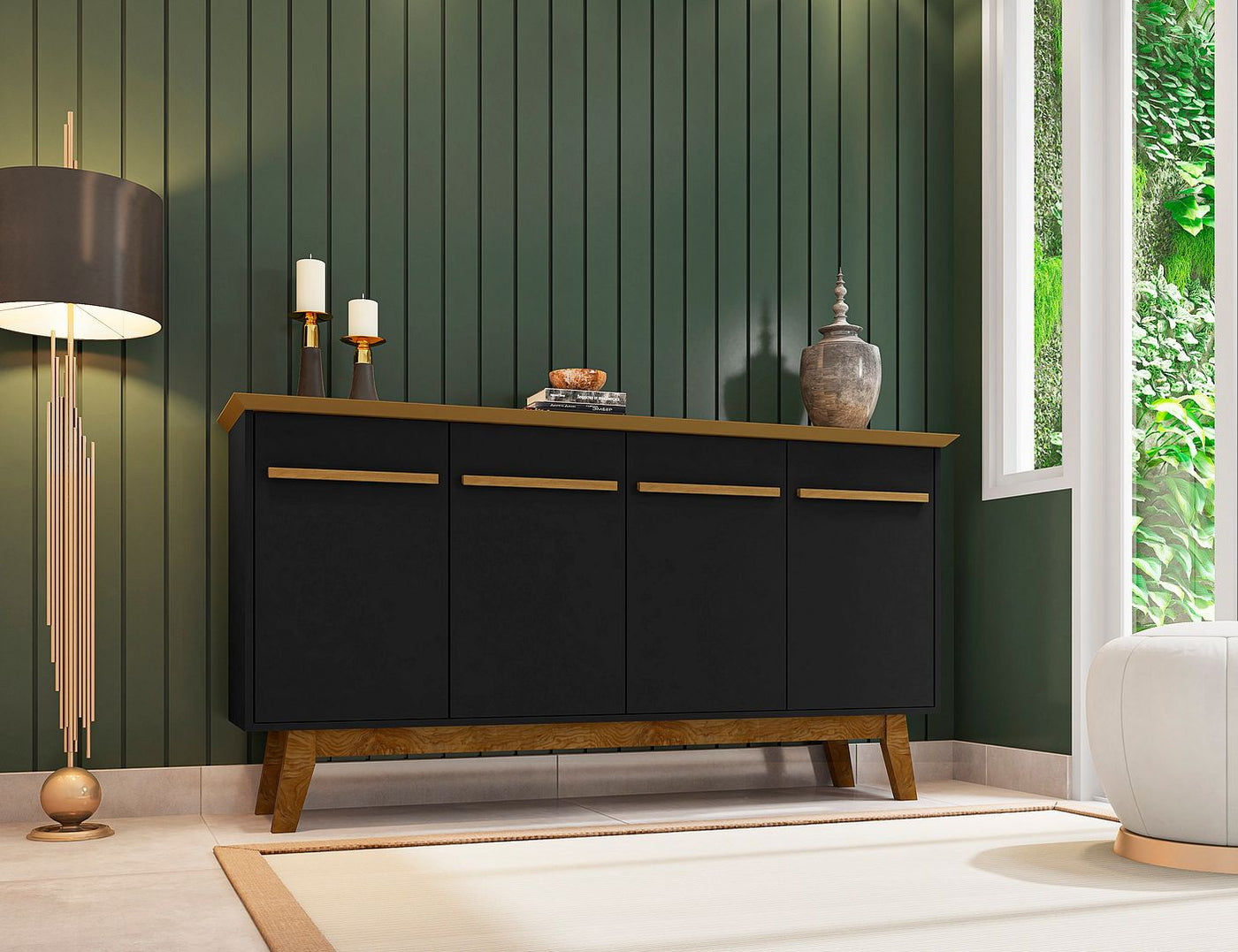 Osnabruck 63" Sideboard - Black/Cinnamon