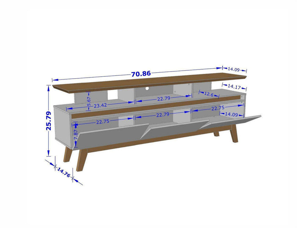 Osnabruck 71" TV Stand - Black/Cinnamon