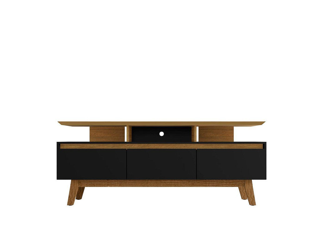 Osnabruck 71" TV Stand - Black/Cinnamon