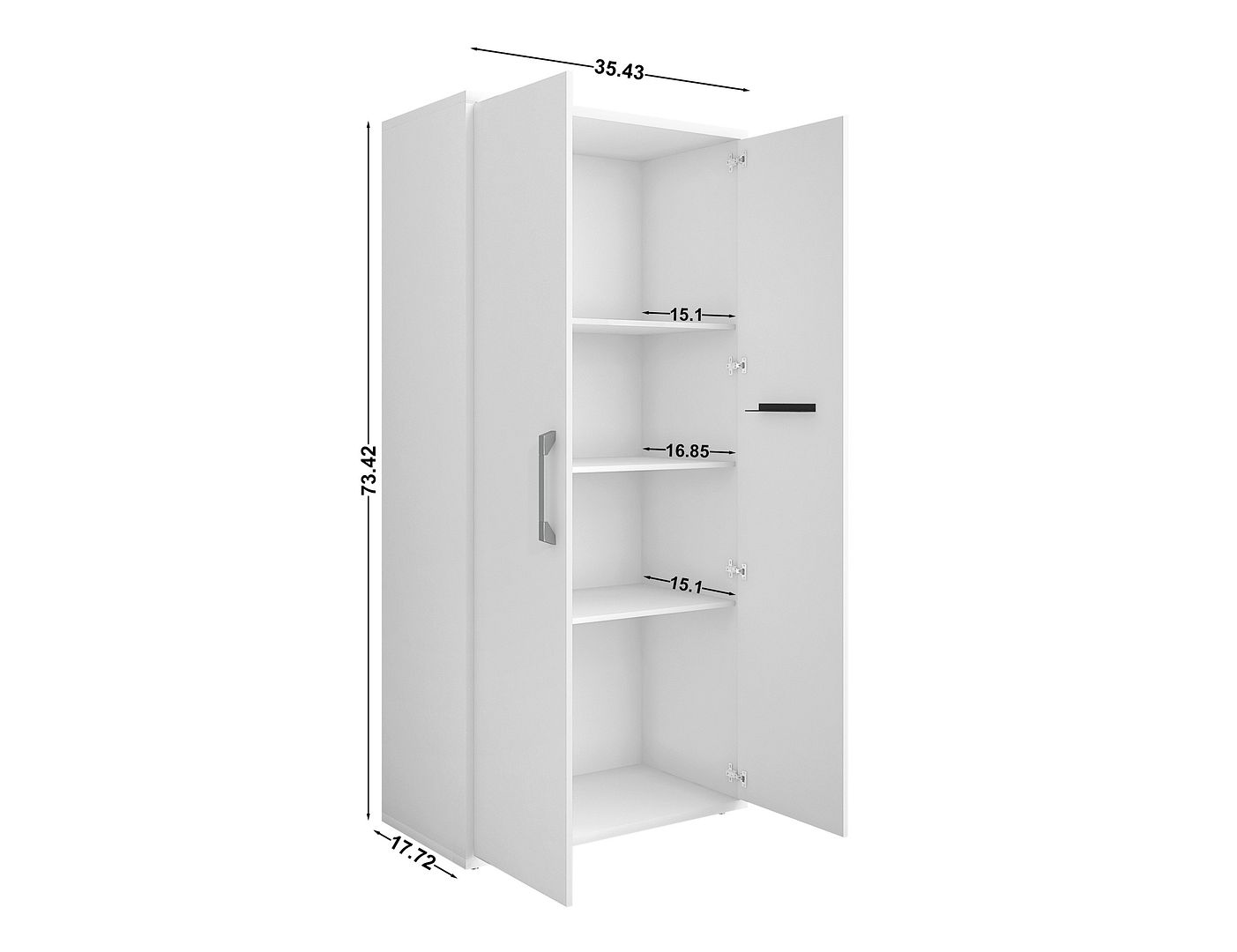 Lunde Tall Garage Cabinet - White Gloss