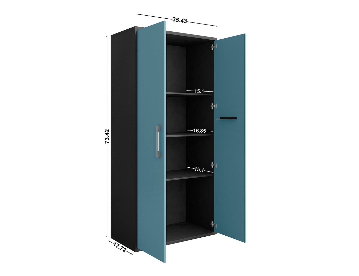 Lunde Tall Garage Cabinet - Blue Gloss