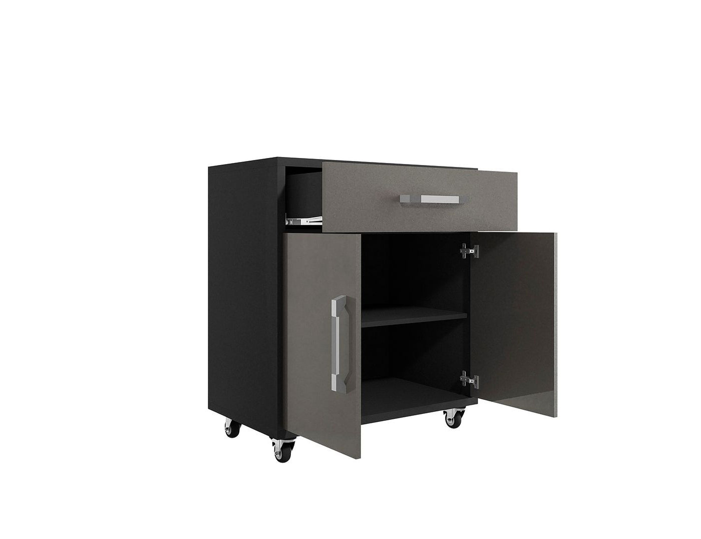 Lunde Mobile Garage Storage Cabinet - Grey Gloss