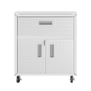 Maximus 31.5" Mobile Garage Cabinet with Drawer/Shelves - White