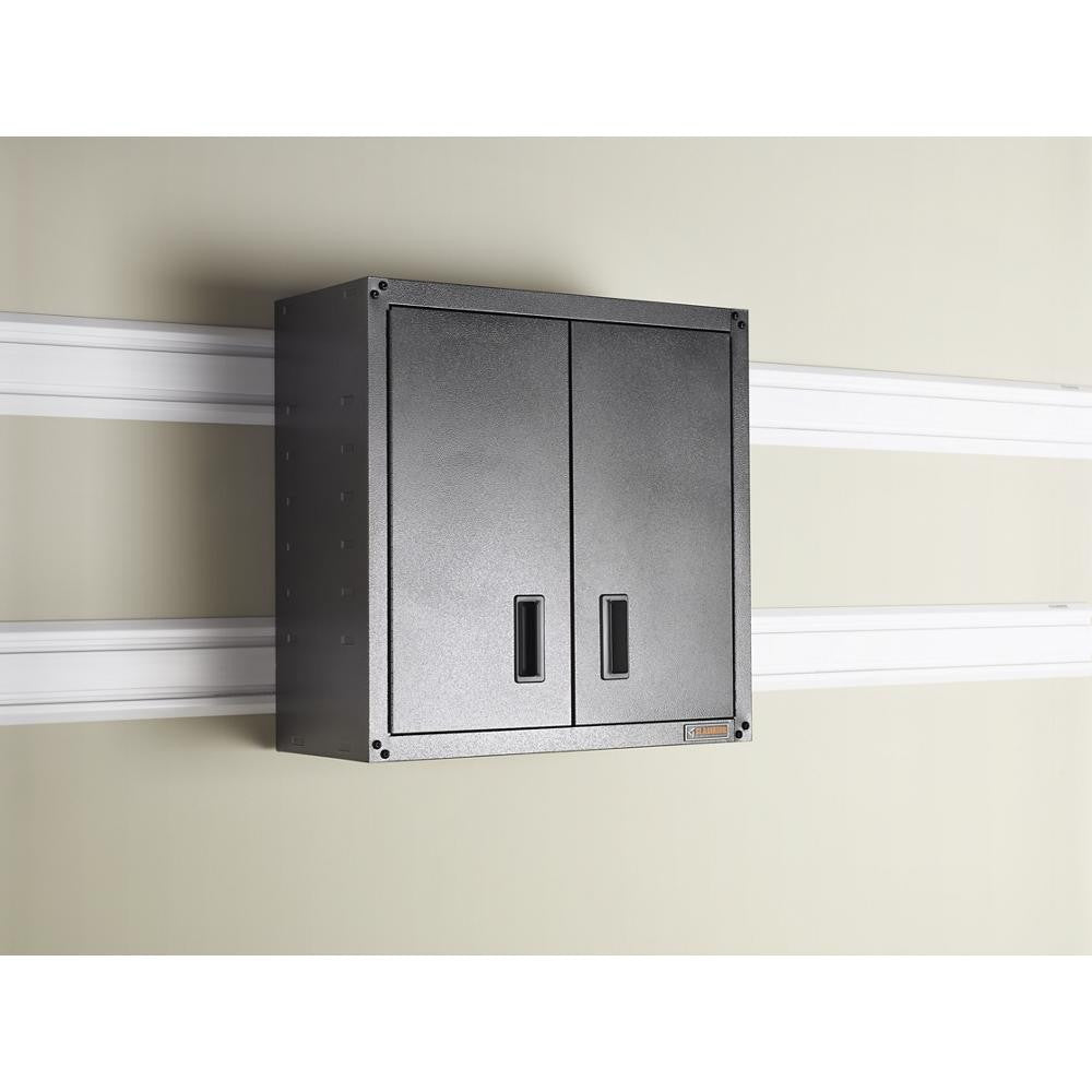 Ready-to-assemble Full-door Wall Gearbox - Hammered Granite Storage Solution