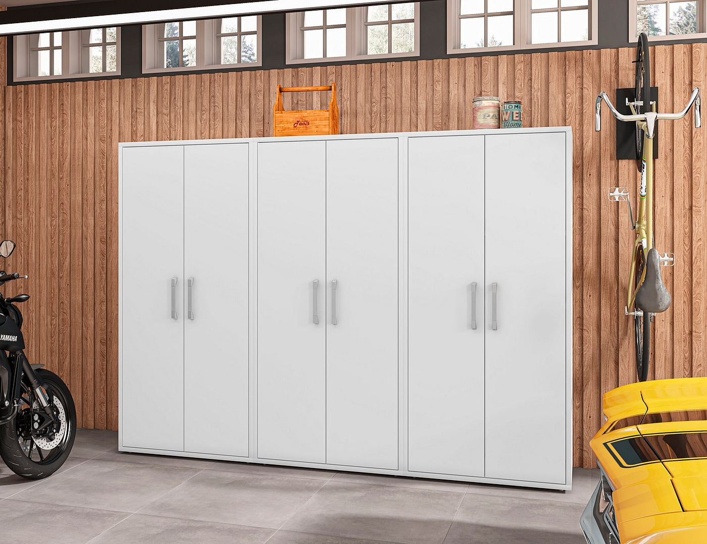 Lunde Storage Cabinet - White - Set of 3