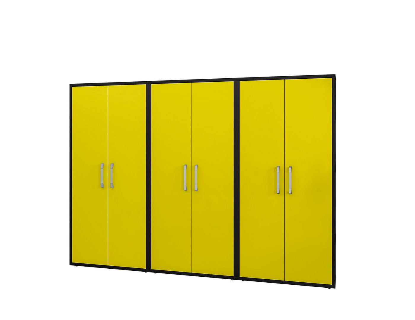 Lunde Storage Cabinet - Matte Black/Yellow - Set of 3