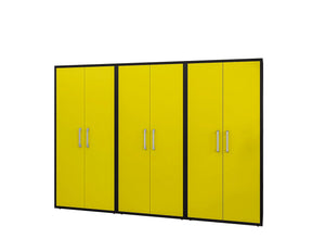 Lunde Storage Cabinet - Matte Black/Yellow - Set of 3