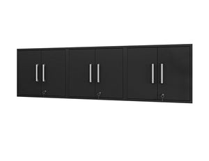 Lunde Floating Garage Cabinet - Matte Black - Set of 3