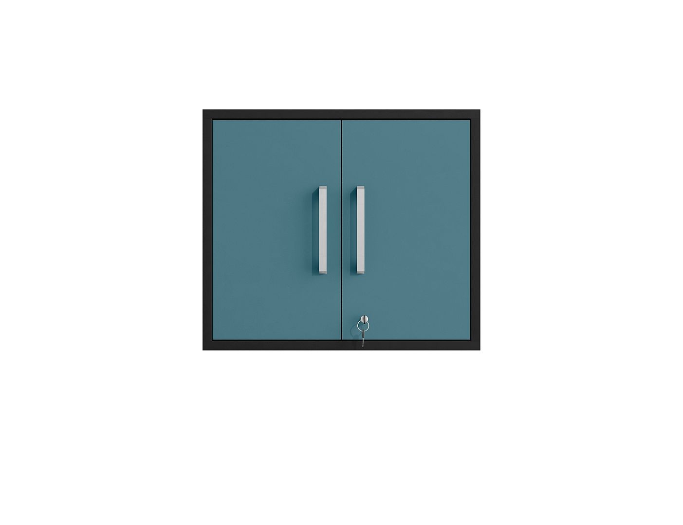 Lunde Floating Garage Cabinet - Matte Black/Aqua Blue - Set of 3