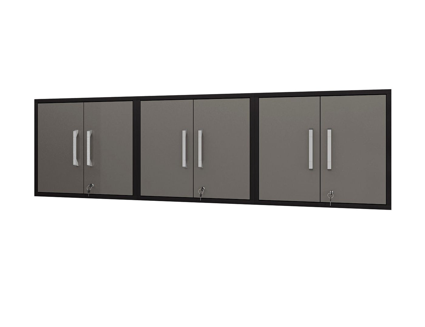 Lunde Floating Garage Cabinet - Matte Black/Grey - Set of 3