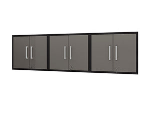 Lunde Floating Garage Cabinet - Matte Black/Grey - Set of 3