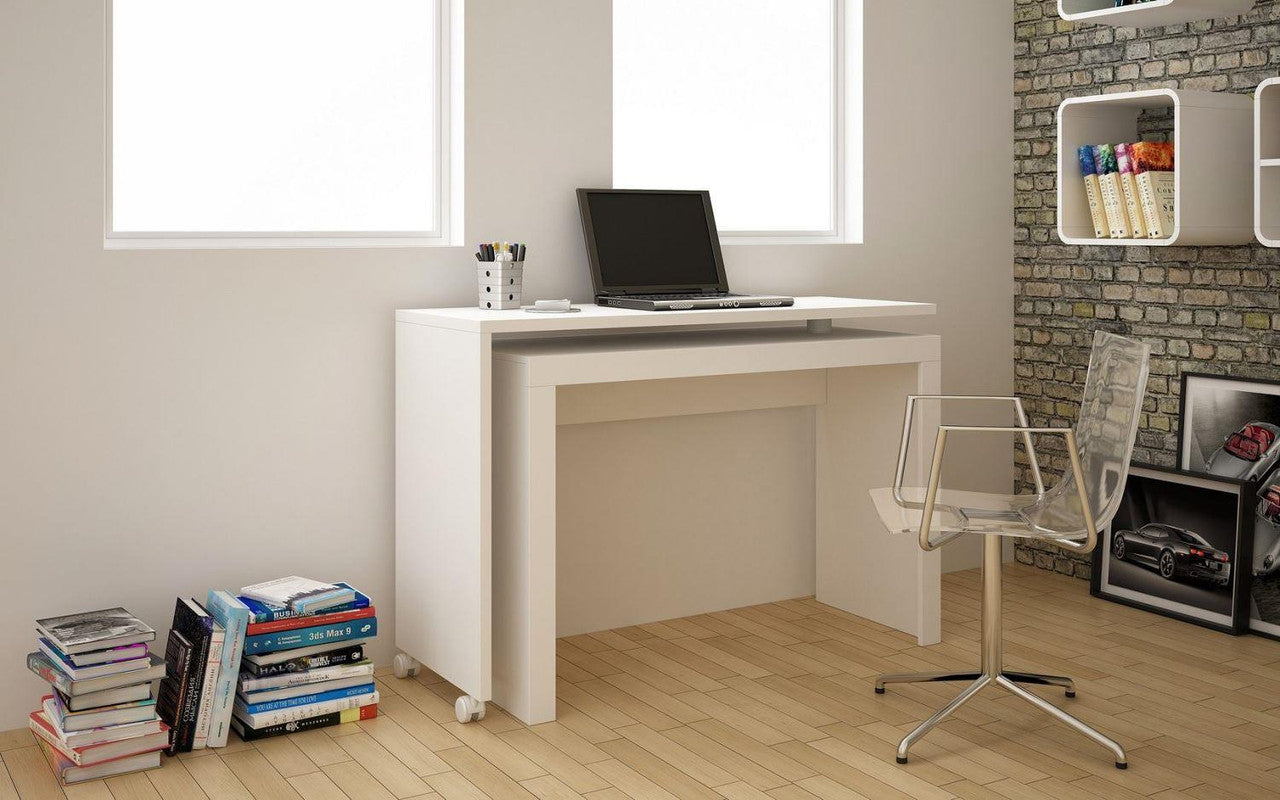 Moling Nested Swivel Desk - White