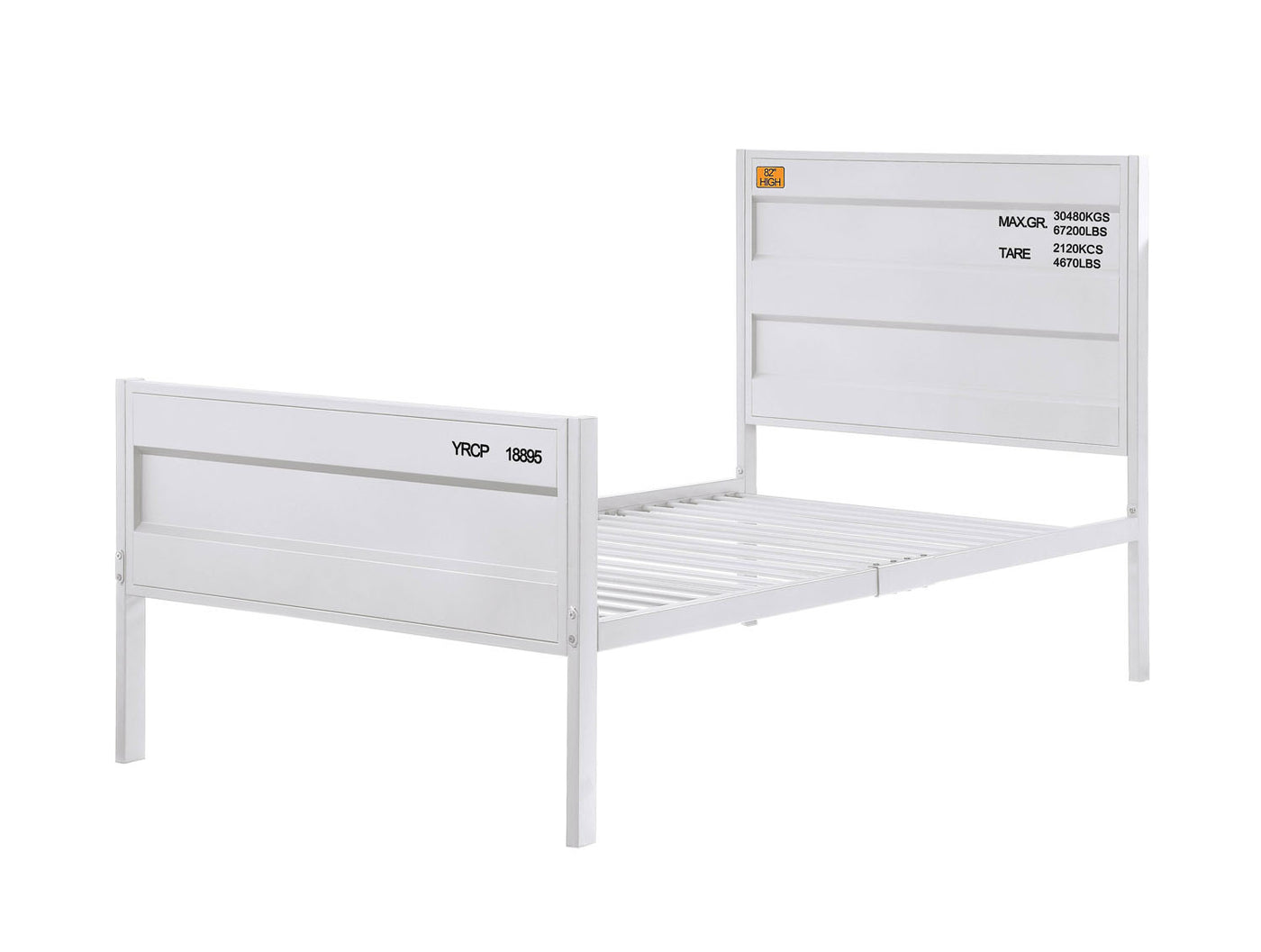Konto Industrial Full Bed - White