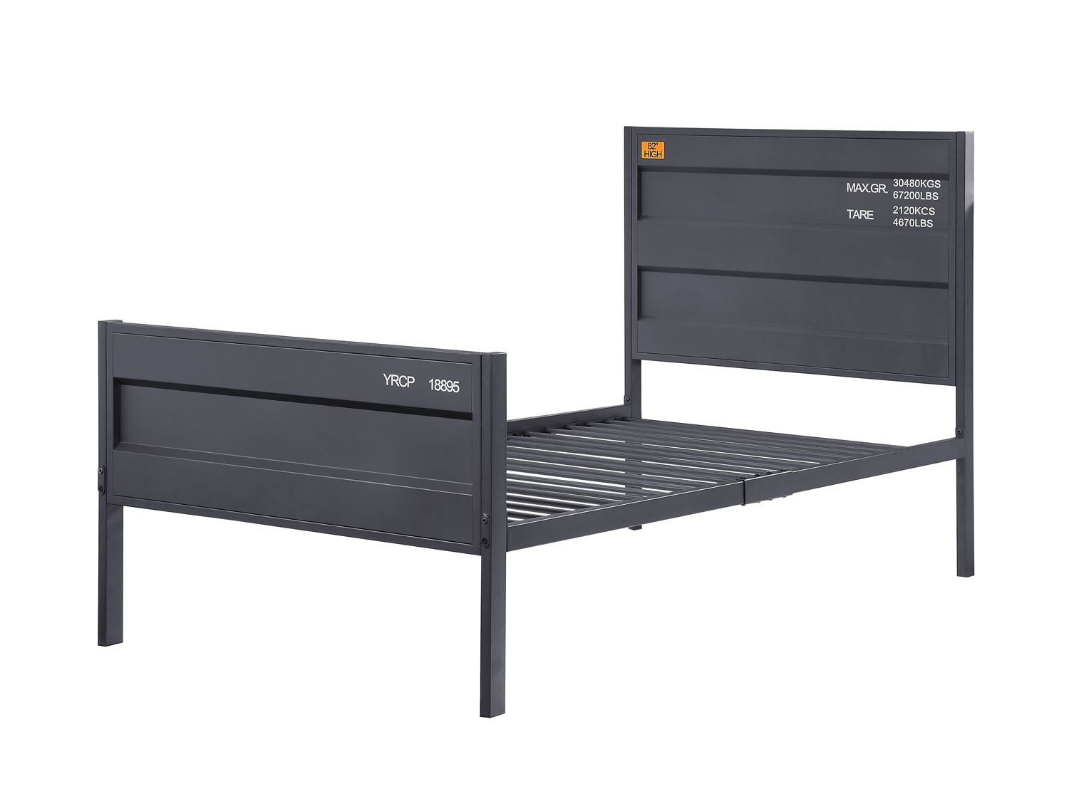 Konto Industrial Full Bed - Gunmetal Grey