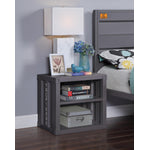 Konto Industrial Nightstand / End Table - Gunmetal Grey