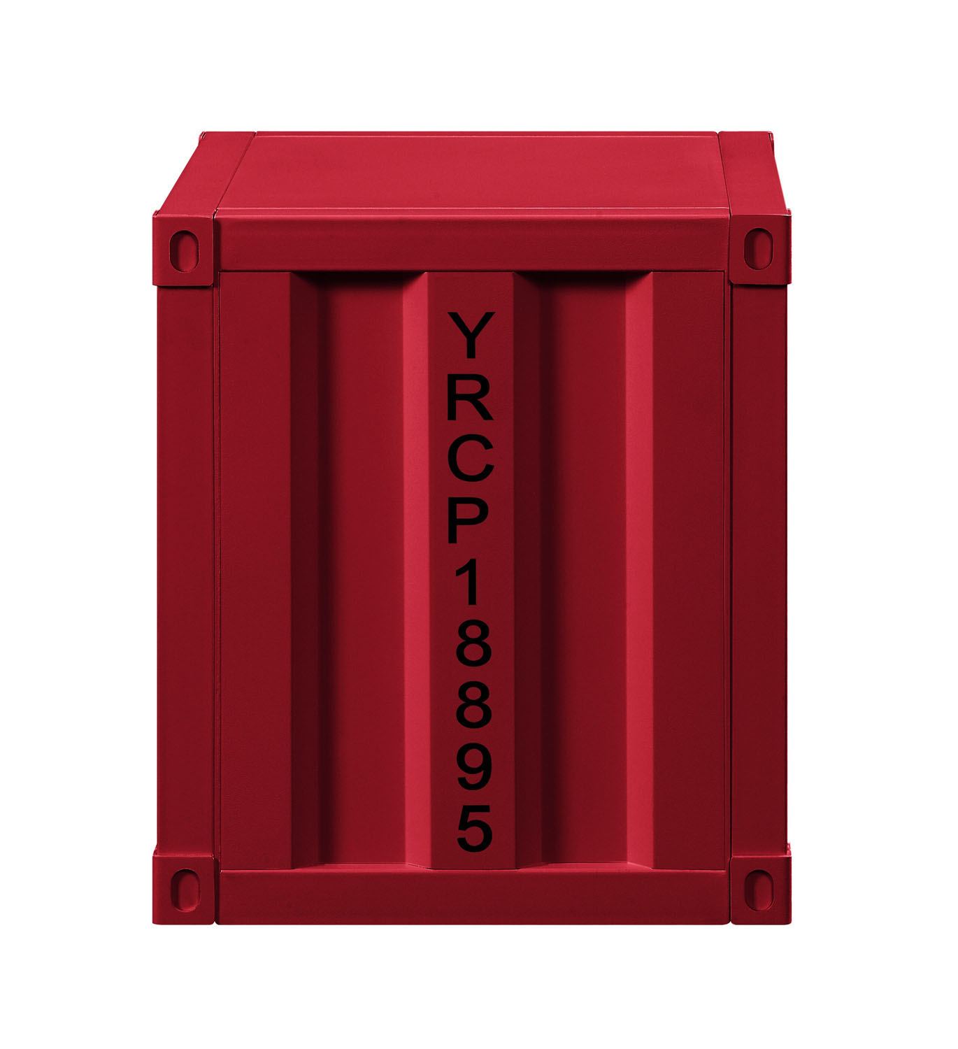 Konto Industrial Nightstand - Red