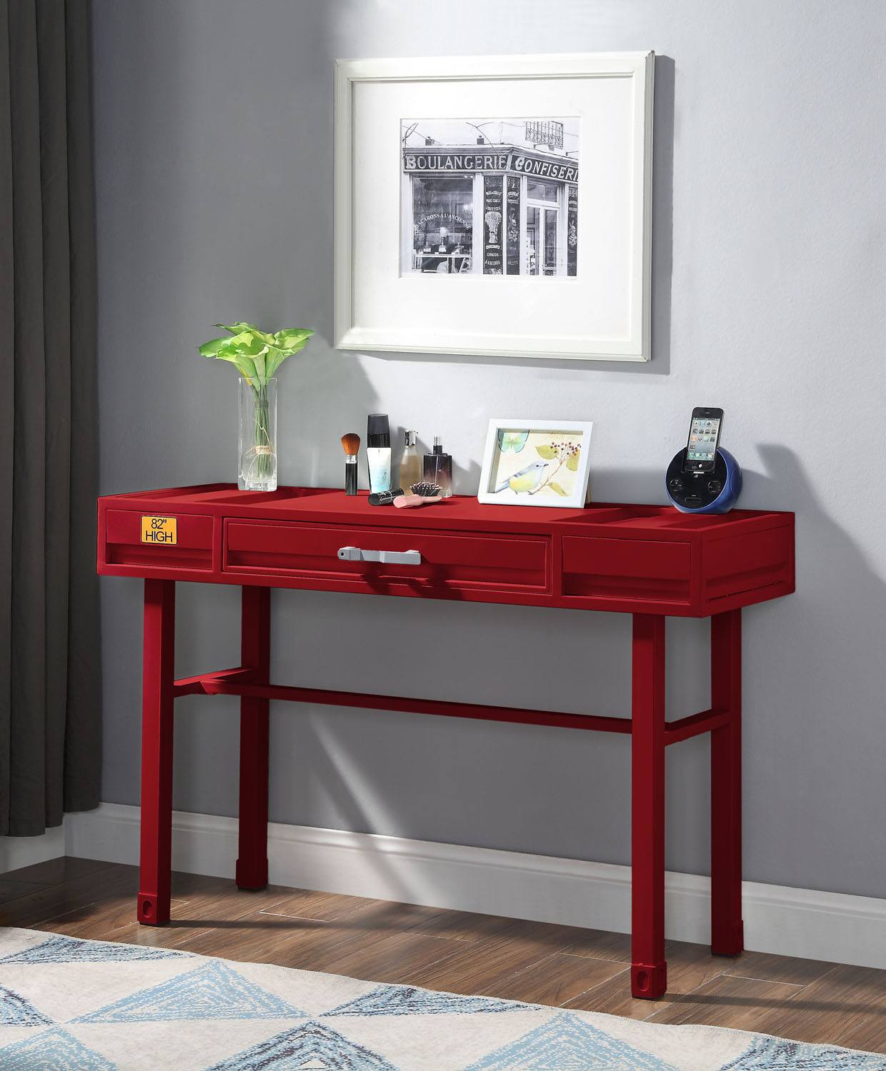 Konto Industrial Office/Vanity Desk - Red