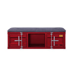 Konto Industrial Storage Bench - Red/Grey