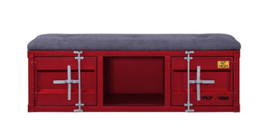 Konto Industrial Storage Bench - Red/Grey