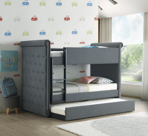 Jamboree Twin Bunk Bed with Trundle – Grey