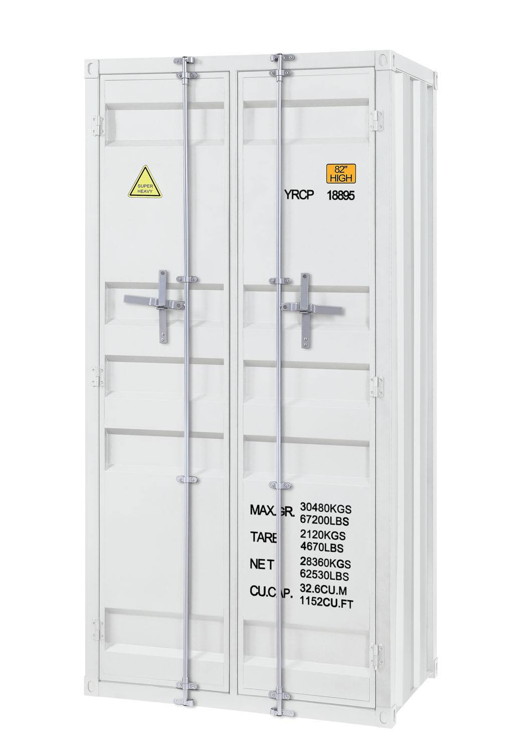 Konto I Industrial Tall Wardrobe - White