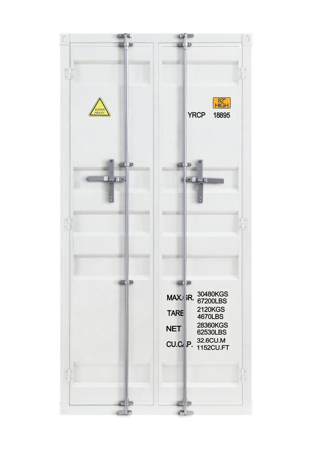 Konto I Industrial Tall Wardrobe - White