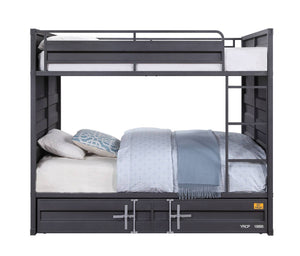 Konto Industrial Full Bunk Bed with Trundle - Gunmetal Grey