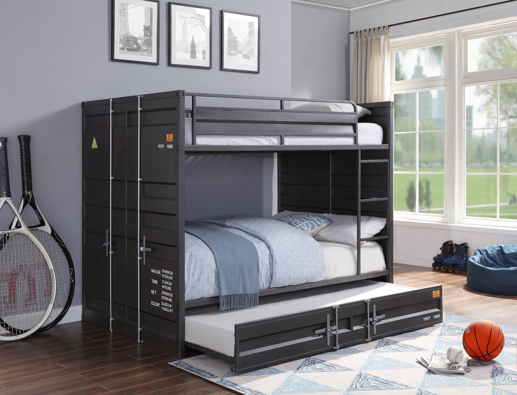 Konto Industrial Twin Trundle - Gunmetal Grey