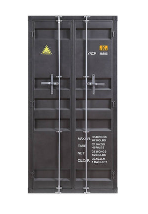 Konto I Industrial Tall Wardrobe - Gunmetal Grey