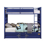 Konto Industrial Twin Bunk Bed with Trundle - Blue