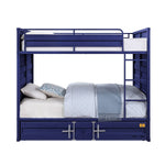 Konto Industrial Full Bunk Bed with Trundle - Blue