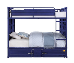 Konto Industrial Full Bunk Bed with Trundle - Blue