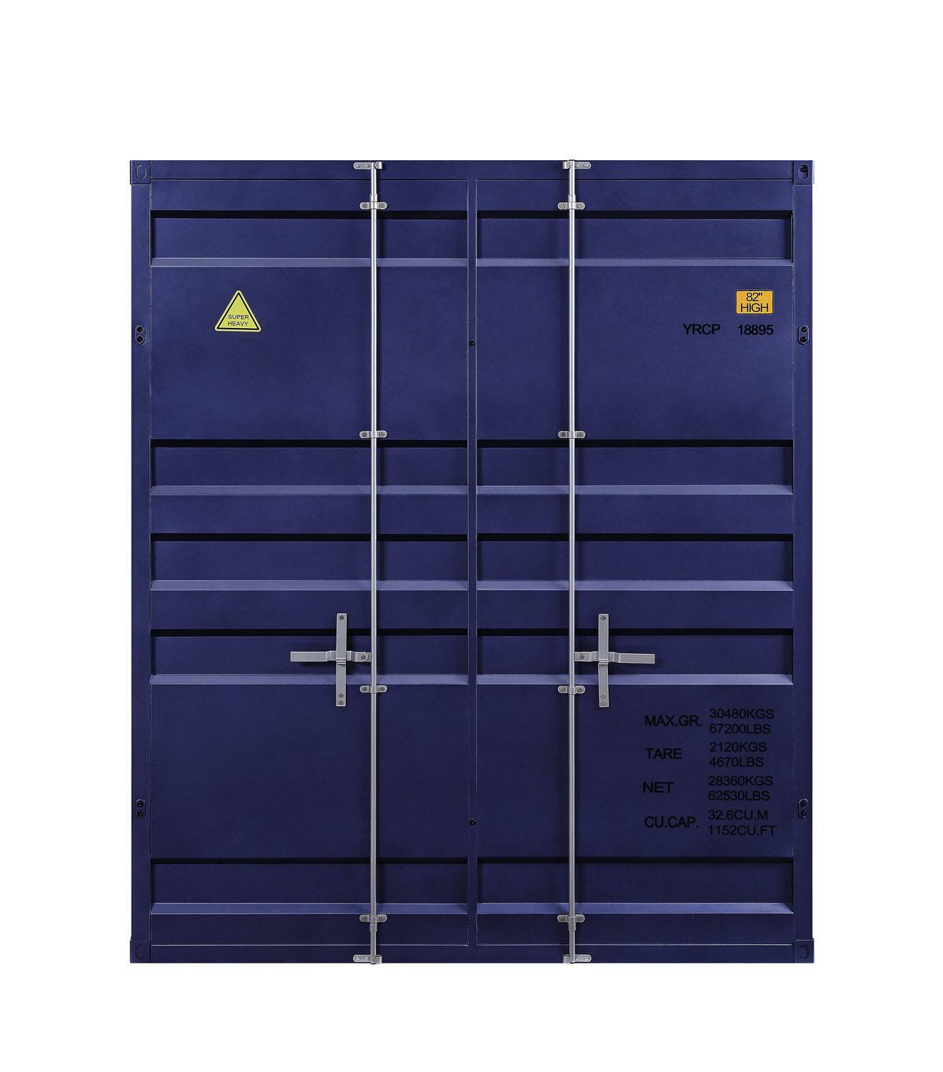 Konto Industrial Full Bunk Bed with Trundle - Blue