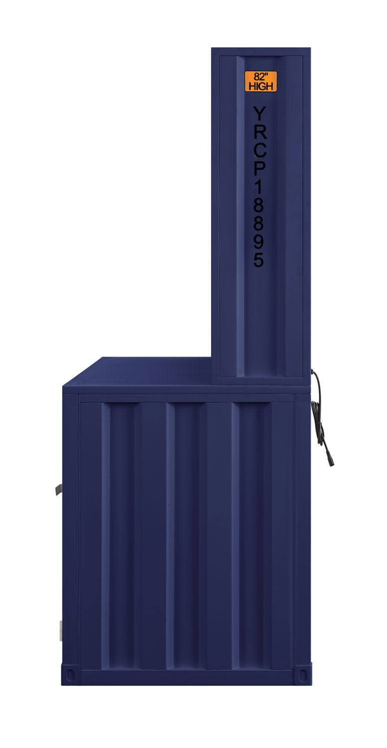 Konto Industrial Desk and Hutch - Blue