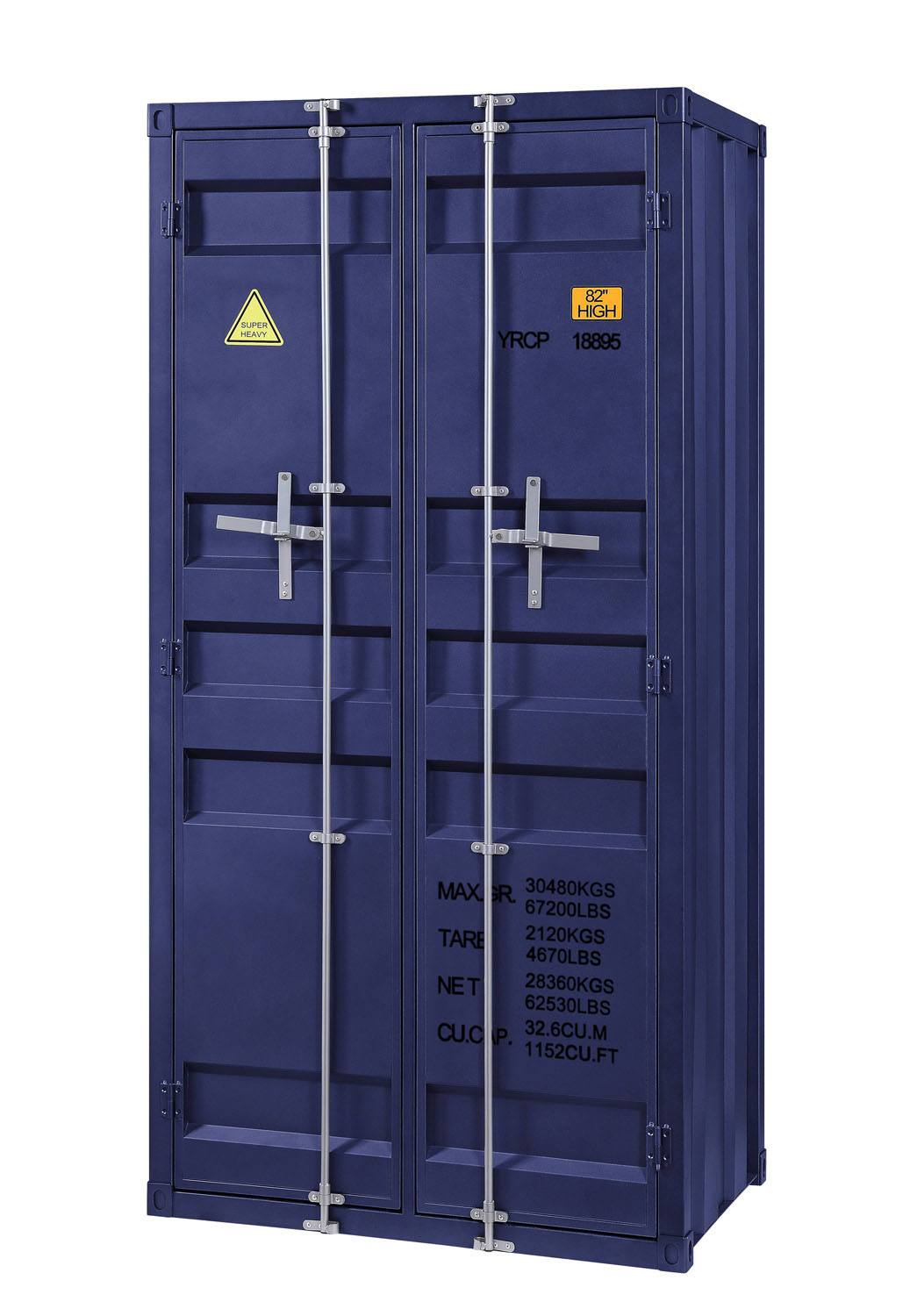 Konto I Industrial Tall Wardrobe - Blue