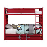 Konto Industrial Full Bunk Bed with Trundle - Red