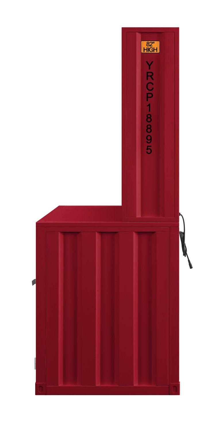 Konto Industrial Desk and Hutch - Red