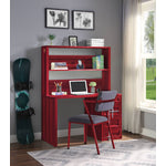 Konto Industrial Desk and Hutch - Red