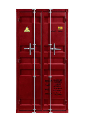 Konto I Industrial Tall Wardrobe - Red